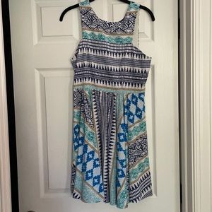 Blue patterned dress